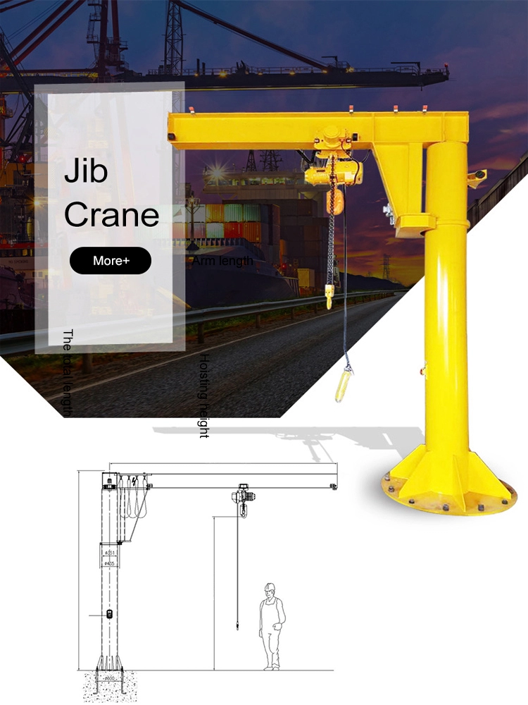 B Z Type floor column 0.5 ton 180 degree slewing jib crane